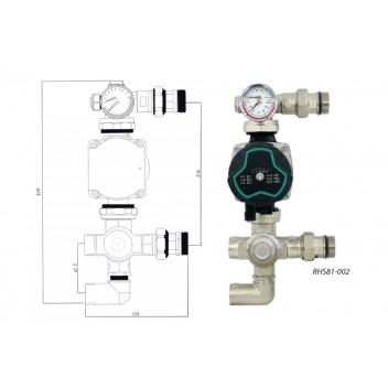RELION MANIFOLD HEAT PUMP CONTROL KIT 7.5MTR PUMP (NO BLENDING VALVE)