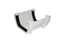 FLOPLAST 114MM WHITE SQUARELINE GUTTER UNION BRACKET FLORUS1