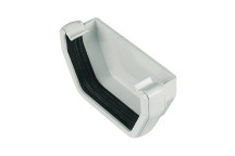 FLOPLAST 114MM WHITE SQUARELINE GUTTER EXTERNAL STOPEND FLORES1