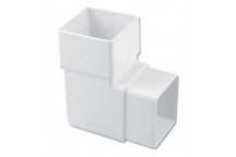 FLOPLAST 65MM WHITE SQUARELINE DOWNPIPE 92.5 DEGREE BEND FLORBS1