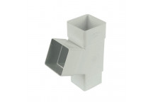 FLOPLAST 65MM WHITE SQUARELINE DOWNPIPE 67.5 BRANCH FLORYS1