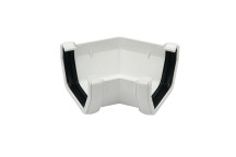 FLOPLAST 114MM WHITE SQUARELINE GUTTER 135 DEGREE ANGLE FLORAS2