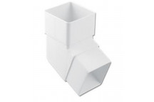 FLOPLAST 65MM WHITE SQUARELINE DOWNPIPE 112.5 DEGREE BEND FLORBS2
