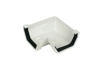 FLOPLAST 114MM WHITE SQUARELINE GUTTER 90 DEGREE ANGLE FLORAS1