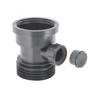 MCALPINE BLACK DRAIN CONNECTOR WITH 1 1/2\" BOSS DC1-BL-BO