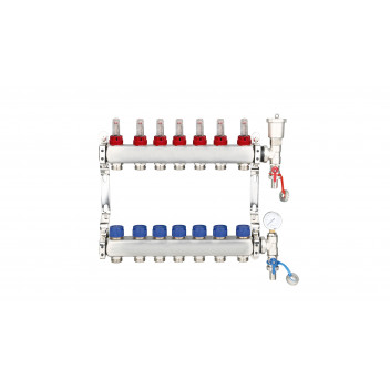 RELION PRE ASS. STAINLESS STEEL UFH MANIFOLD 7 OUTLETS (INC PG & AV)