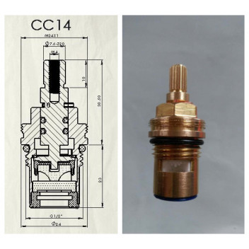 CERAMIC TAP CARTRIDGE VALVE ASSEMBLY CC14 (PAIR)