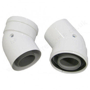 BAXI MULTIFIT 45 DEGREE BEND PER PAIR WITH FIXING SCREWS