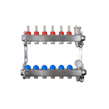 RELION 6 PORT MANIFOLD INC PRESSURE GAUGE & AUTO AIR VENT