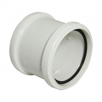 FLOPLAST 110MM WHITE COUPLING-DS SP105W