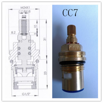 CERAMIC TAP CARTRIDGE VALVE ASSEMBLY CC7 (PAIR)