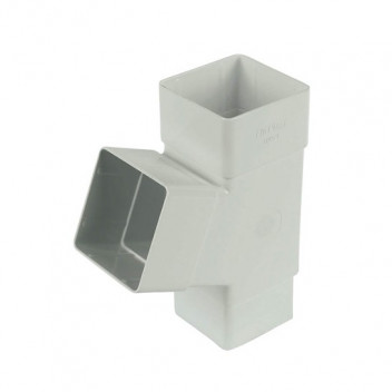 FLOPLAST 65MM WHITE SQUARELINE DOWNPIPE 67.5 BRANCH FLORYS1