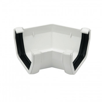 FLOPLAST 114MM WHITE SQUARELINE GUTTER 135 DEGREE ANGLE FLORAS2