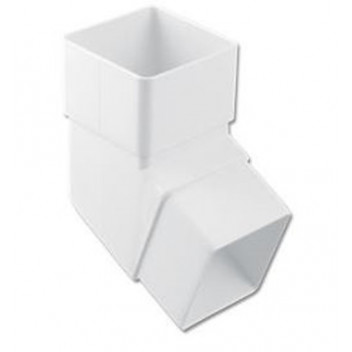 FLOPLAST 65MM WHITE SQUARELINE DOWNPIPE 112.5 DEGREE BEND FLORBS2
