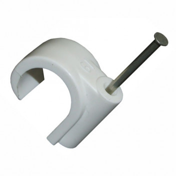 FM MASONARY NAIL PIPE CLIP 22MM WHITE